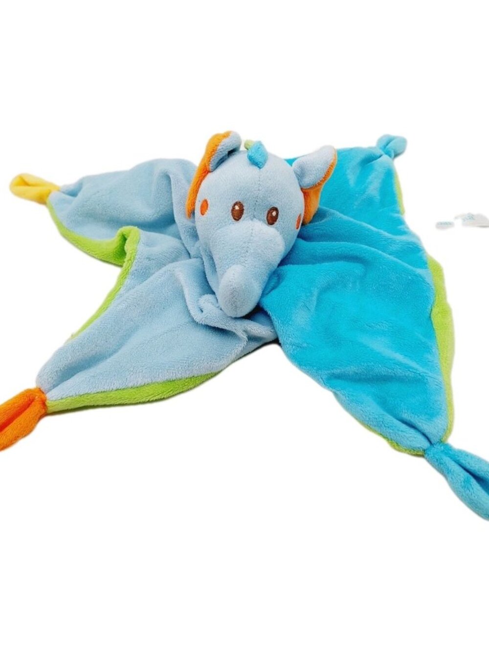 Bambia Elephant Lovey Blue Baby Security Blanket Plush Stuffed